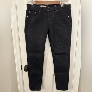 AG Adriano Goldschmied Size 31 Stevie Ankle Slim Straight Leg Glitter Jean
